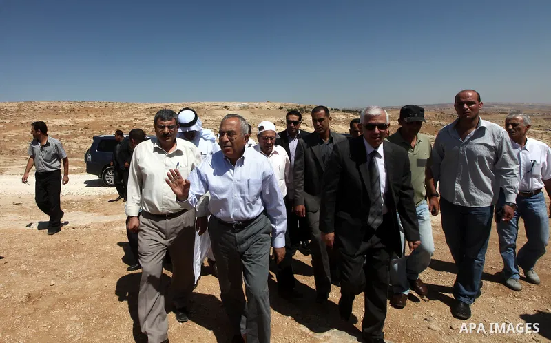 Palestinian Prime Minister, Salam Fayyad, inspects villages in the West Bank city of Hebron on Aug. 08 2012. Photo by Mustafa Abu Dayeh