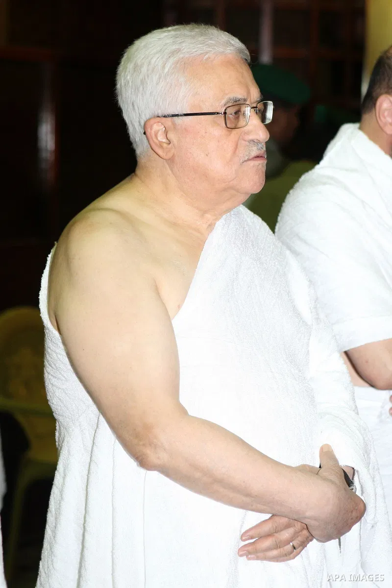 Palestinian President, Mahmoud Abbas (Abu Mazen), while performing Umrah in Mecca, on Aug. 13, 2012. Photo by Thaer Ganaim