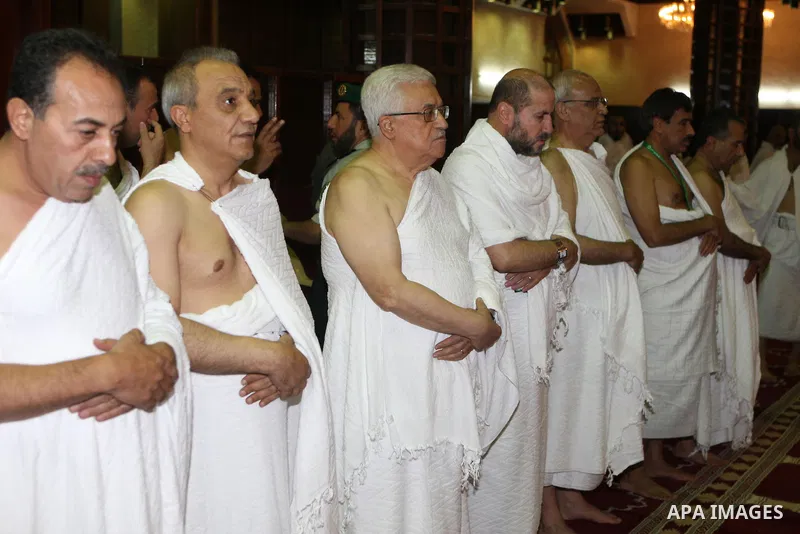 Palestinian President, Mahmoud Abbas (Abu Mazen), while performing Umrah in Mecca, on Aug. 13, 2012. Photo by Thaer Ganaim