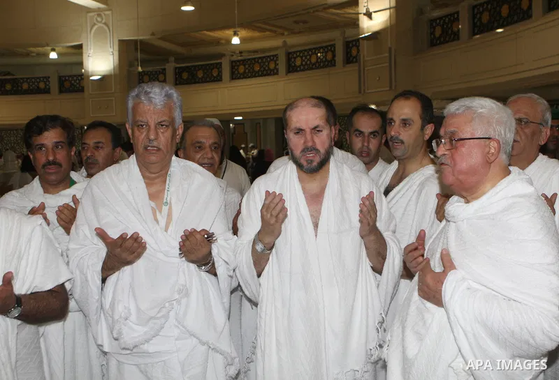 Palestinian President, Mahmoud Abbas (Abu Mazen), while performing Umrah in Mecca, on Aug. 13, 2012. Photo by Thaer Ganaim