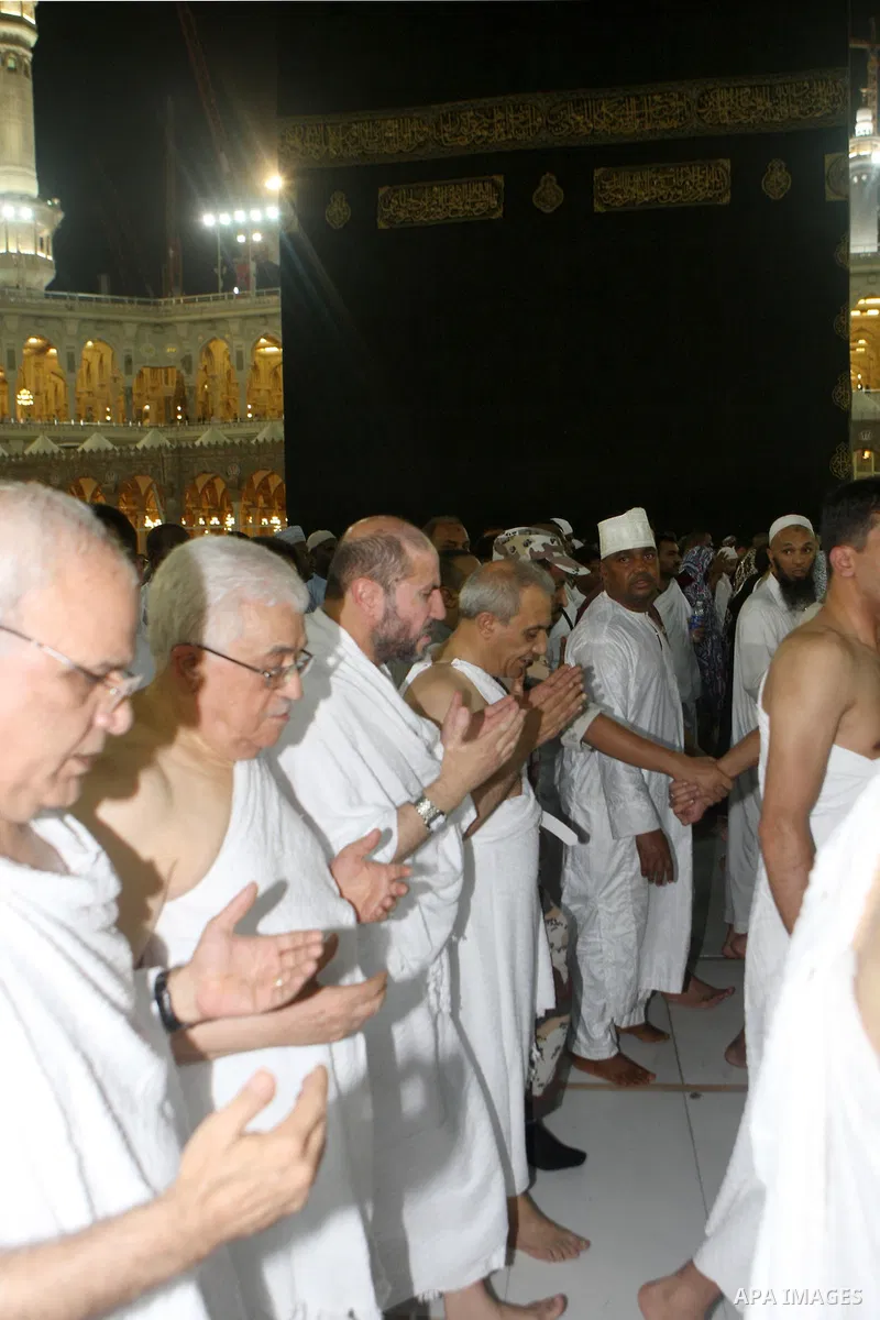 Palestinian President, Mahmoud Abbas (Abu Mazen), while performing Umrah in Mecca, on Aug. 13, 2012. Photo by Thaer Ganaim