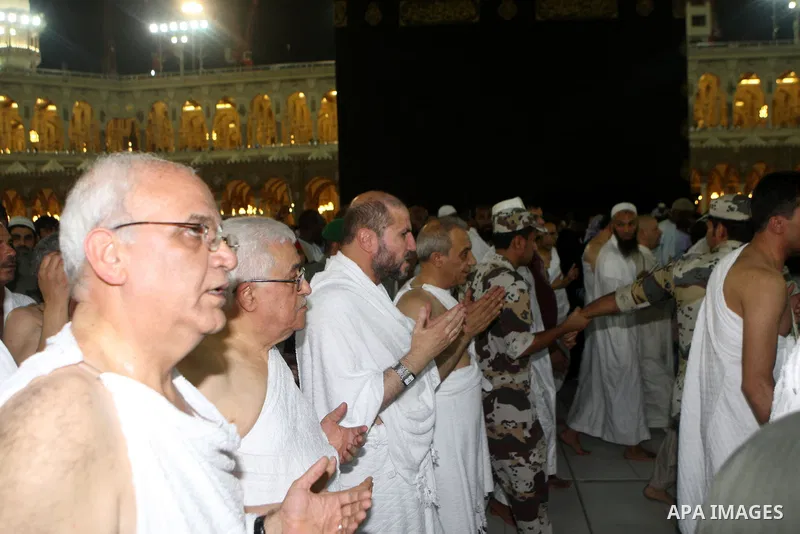 Palestinian President, Mahmoud Abbas (Abu Mazen), while performing Umrah in Mecca, on Aug. 13, 2012. Photo by Thaer Ganaim