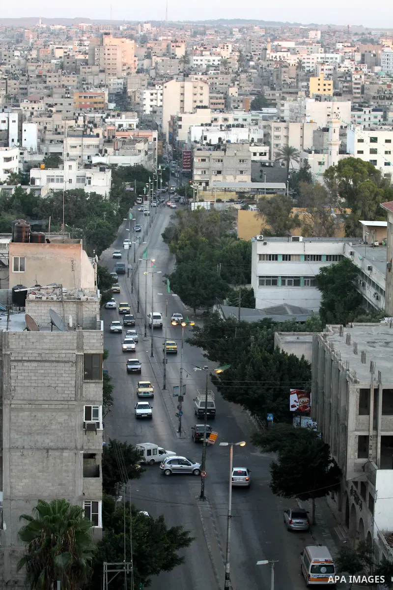 A general view shows Gaza City from the top in the central of Gaza strip, on August 23, 2012. The Gaza Strip has small construction and handicrafts industries, and some farming, including citrus fruits, olives, and lives...