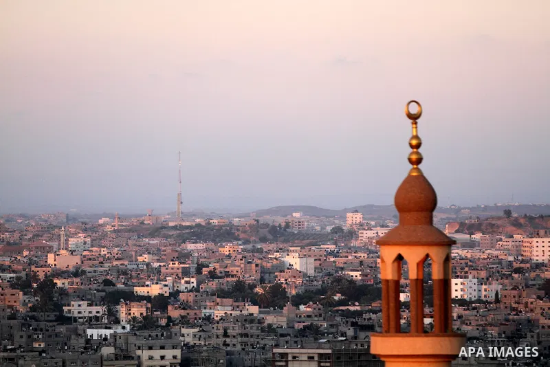 A general view shows Gaza City from the top in the central of Gaza strip, on August 23, 2012. The Gaza Strip has small construction and handicrafts industries, and some farming, including citrus fruits, olives, and lives...