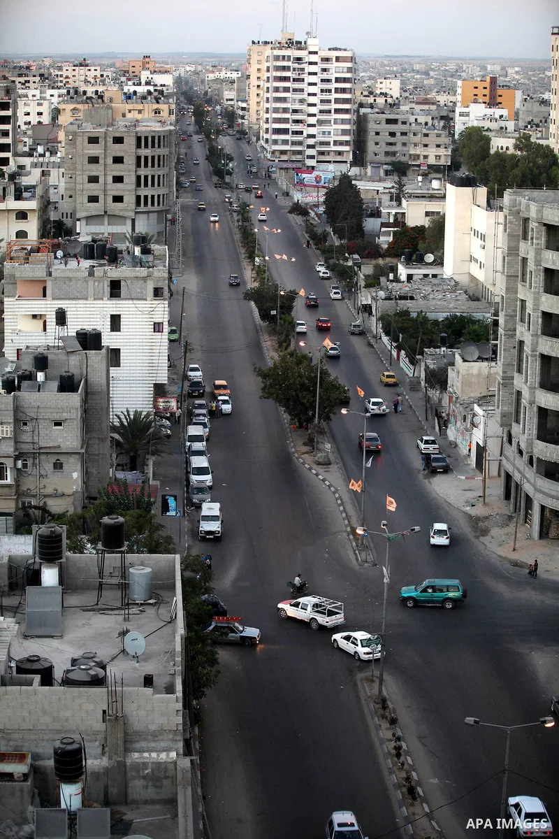 A general view shows Gaza City from the top in the central of Gaza strip, on August 23, 2012. The Gaza Strip has small construction and handicrafts industries, and some farming, including citrus fruits, olives, and lives...