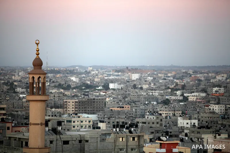 A general view shows Gaza City from the top in the central of Gaza strip, on August 23, 2012. The Gaza Strip has small construction and handicrafts industries, and some farming, including citrus fruits, olives, and lives...