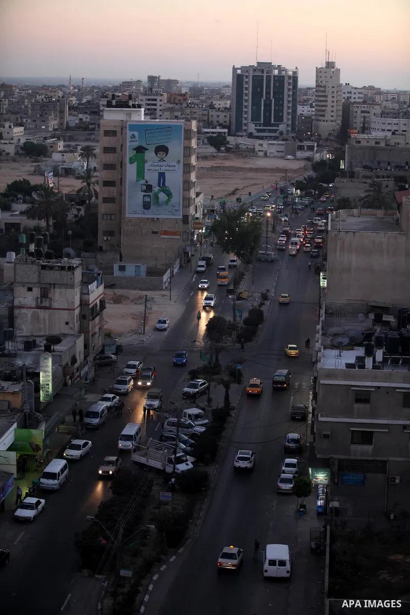 A general view shows Gaza City from the top in the central of Gaza strip, on August 23, 2012. The Gaza Strip has small construction and handicrafts industries, and some farming, including citrus fruits, olives, and lives...