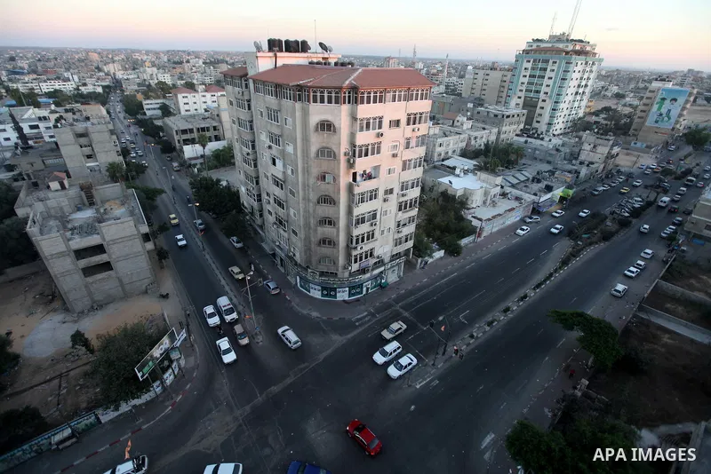 A general view shows Gaza City from the top in the central of Gaza strip, on August 23, 2012. The Gaza Strip has small construction and handicrafts industries, and some farming, including citrus fruits, olives, and lives...