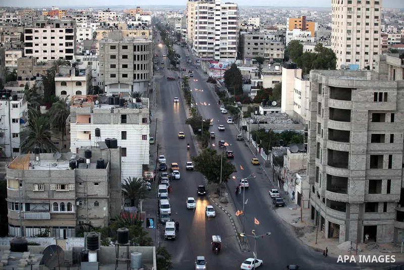 A general view shows Gaza City from the top in the central of Gaza strip, on August 23, 2012. The Gaza Strip has small construction and handicrafts industries, and some farming, including citrus fruits, olives, and lives...