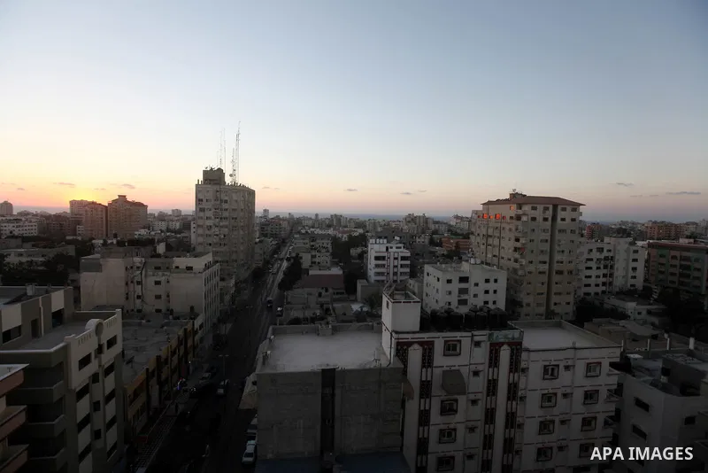 A general view shows Gaza City from the top in the central of Gaza strip, on August 23, 2012. The Gaza Strip has small construction and handicrafts industries, and some farming, including citrus fruits, olives, and lives...