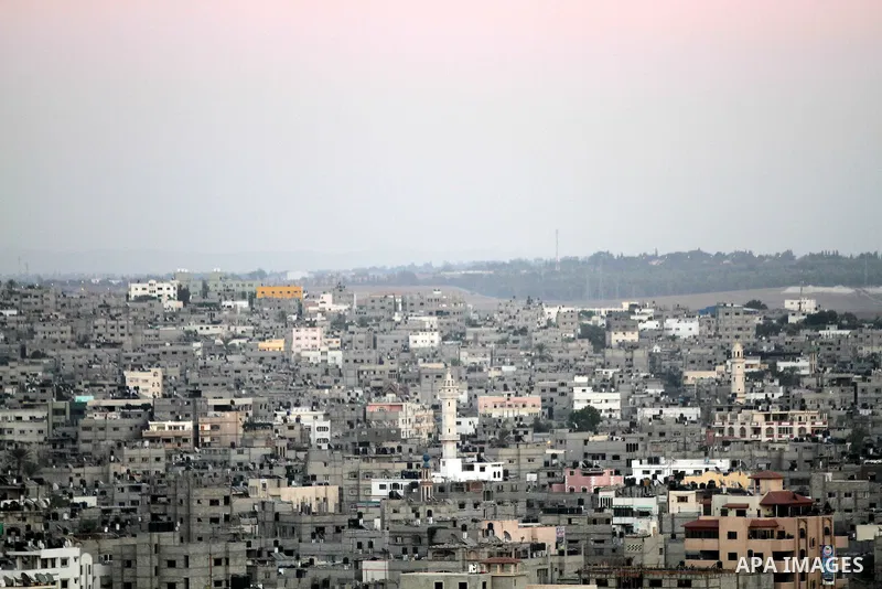 A general view shows Gaza City from the top in the central of Gaza strip, on August 23, 2012. The Gaza Strip has small construction and handicrafts industries, and some farming, including citrus fruits, olives, and lives...