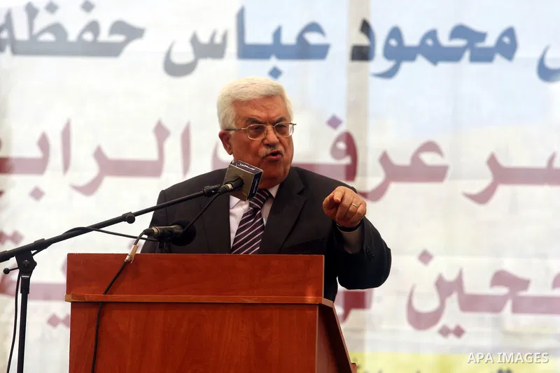 Palestinian President Mahmoud Abbas ( Abu Mazen ) speaks during a graduation ceremony for high school students in the West Bank city of Ramallah, Sunday, Aug 26, 2012. Photo by Issam Rimawi