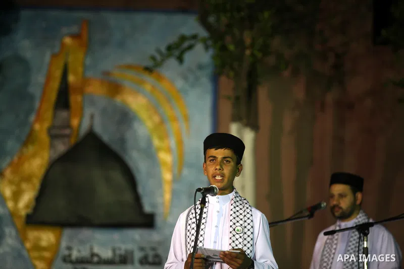 Palestinian Sufi artists performs the sufis songs during a celebration in Gaza city on Aug 28, 2012. Mystic songs symbolizing peace, brotherhood and love. Photo by Majdi Fathi