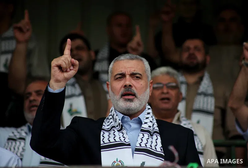 Palestinian Prime Minister in Gaza Ismail Haniyeh attends a festival entitled "Jerusalem in our eyes" organized by Hamas movement, marking the 43rd anniversary of burning down al-Aqsa mosque in Gaza city on 30 Aug 2012....