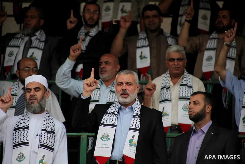 Palestinian Prime Minister in Gaza Ismail Haniyeh attends a festival entitled "Jerusalem in our eyes" organized by Hamas movement, marking the 43rd anniversary of burning down al-Aqsa mosque in Gaza city on 30 Aug 2012....