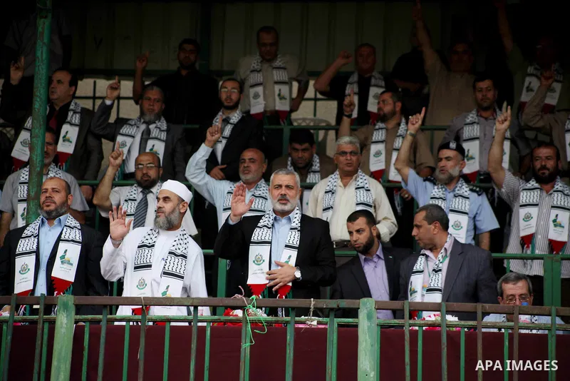 Palestinian Prime Minister in Gaza Ismail Haniyeh attends a festival entitled "Jerusalem in our eyes" organized by Hamas movement, marking the 43rd anniversary of burning down al-Aqsa mosque in Gaza city on 30 Aug 2012....