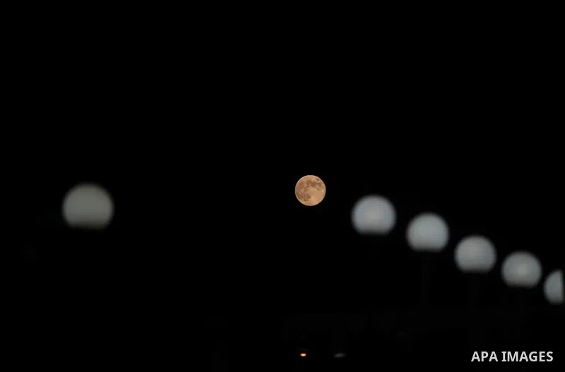 A full moon is seen from Gaza City on August 31, 2012. According to NASA, this is the second time in this month that a full moon is seen - the first was on August 1 to 2. This phenomenon, which is referred to as the 'blu...
