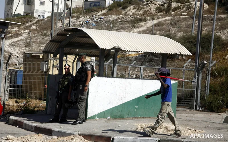 A part of Israel's separation barrier between Pisgat Ze'ev Jewish settlement and Shu'fat refugee camp near Jerusalem city on Sep. 05, 2012. Pisgat Ze'ev is situated east of Shuafat and Beit Hanina, west of Hizma, south o...