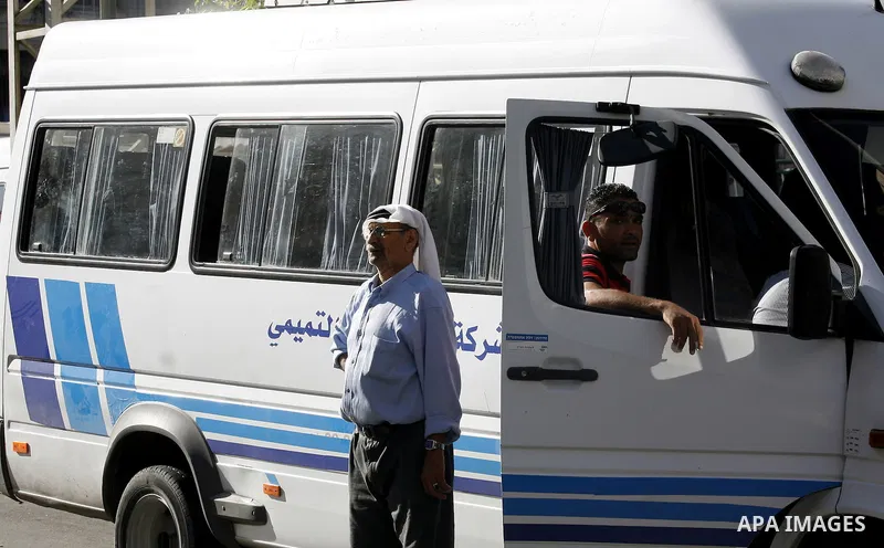 Palestinian taxi drivers park their cars during a protest against rising fuel prices and the high cost of living, in the West Bank city of Nablus, Wednesday Sept. 6, 2012. Photo by Nedal Eshtayah