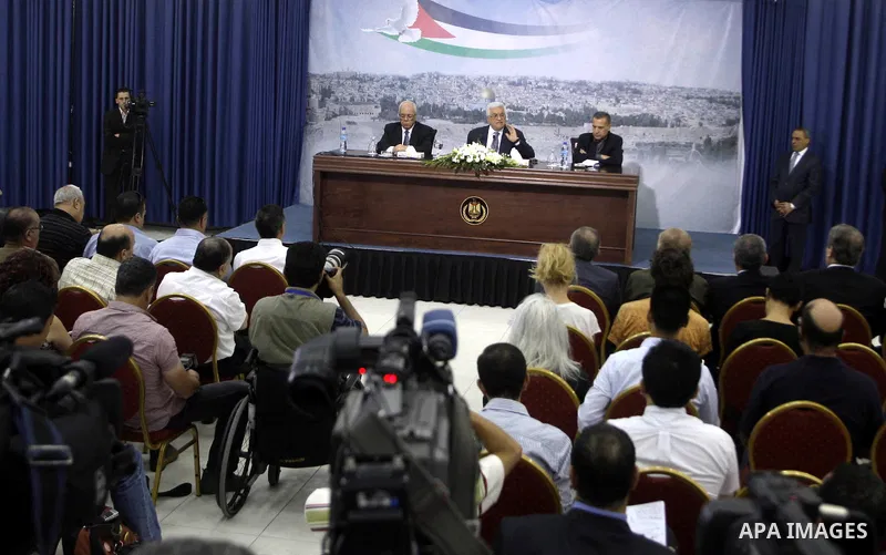 President Mahmoud Abbas (Abu Mazen), speaks during press conference to discusses the economic situation in the West Bank and Gaza strip, in the West Bank city of Ramallah on Sep. 08, 2012. Photo by Issam Rimawi