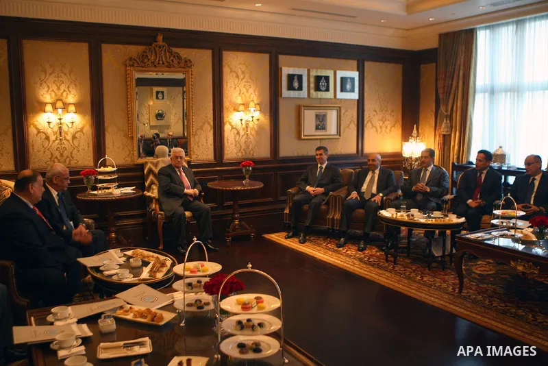 Palestinian President Mahmoud Abbas (Abu Mazen) meets with of Arab ambassadors in the Indian capital, New Delhi, on Sep.11, 2012. Photo by Thaer Ganaim