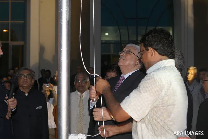 Palestinian President Mahmoud Abbas (Abu Mazen) opens the Palestinian embassy in the Indian capital, New Delhi, on Sept. 11, 2012. Photo by Their Ganaim. Photo by Thaer Ganaim