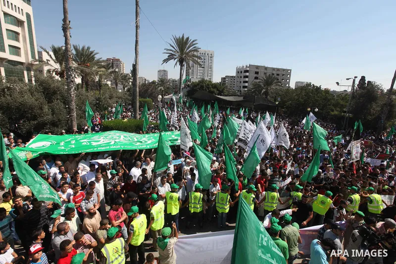 Palestinians shout anti-U.S. slogans during a demonstration against the controversial film 'Innocence of Muslims' in Gaza City, on September 14, 2012. The controversial low budget film reportedly made by an Israeli-Ameri...