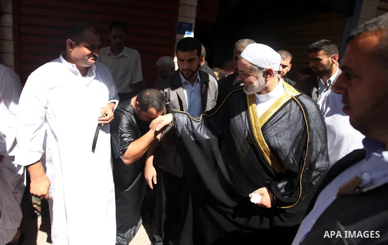 Palestinian Prime Minister in Gaza Ismail Hanyeh attend a demonstration against the controversial film 'Innocence of Muslims' in Gaza city, on September 14, 2012. The controversial low budget film reportedly made by an I...