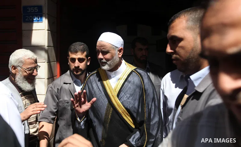 Palestinian Prime Minister in Gaza Ismail Hanyeh attend a demonstration against the controversial film 'Innocence of Muslims' in Gaza city, on September 14, 2012. The controversial low budget film reportedly made by an I...