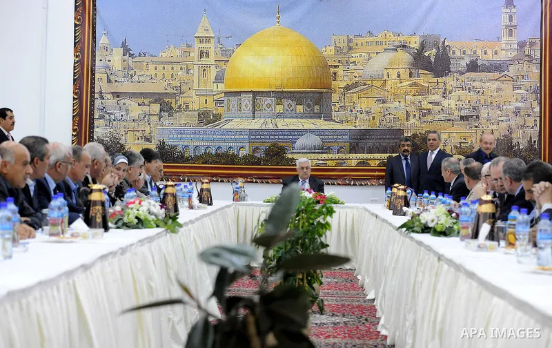 Palestinian President Mahmoud Abbas (Abu Mazen) meets with of the Palestinian leadership, in the West Bank city of Ramallah, on Sep. 15, 2012. Photo by Thaer Ganaim
