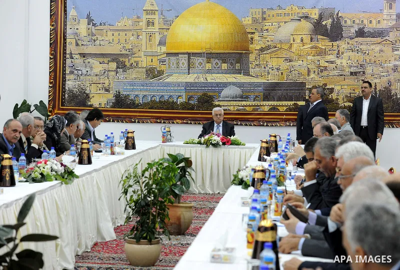 Palestinian President Mahmoud Abbas (Abu Mazen) meets with of the Palestinian leadership, in the West Bank city of Ramallah, on Sep. 15, 2012. Photo by Thaer Ganaim