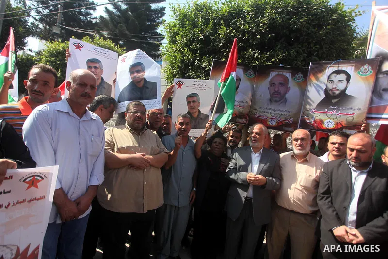 Palestinians participate a protest to calling for the liberty of Palestinians being held in Israeli jails, in Gaza city of on September 18, 2012 . Photo by Ashraf Amar