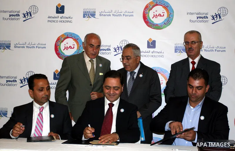 Palestinian Prime Minister Salam Fayyad attends the ceremony of launch of "Distinction Program " in the West Bank city of Ramallah September 19, 2012. Photo by Issam Rimawi