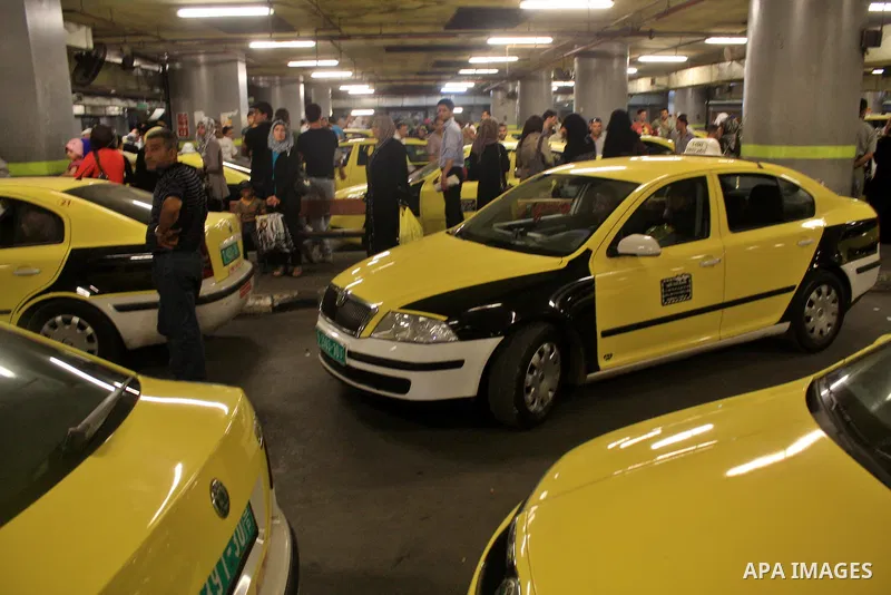 Palestinian taxi drivers stop their cars for 15 minutes during a solidarity with the Palestinian prisoners on hunger strike in Israeli jails, in the West Bank city of Nablus, on Sept. 20, 2012. Photo by Nedal Eshtayah