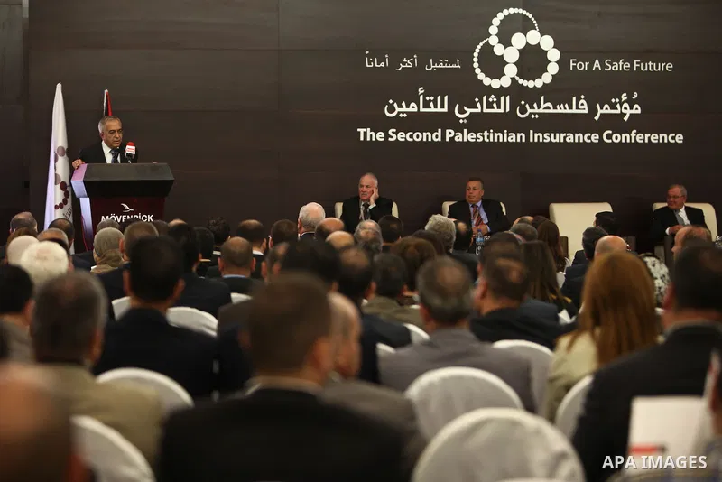 Palestinian Prime Minister, Salam Fayyad, speaks during of the second Conference on Palestine insurance companies, in the West Bank city of Ramallah, on Sep. 24, 2012. Photo by Mustafa Abu Dayeh