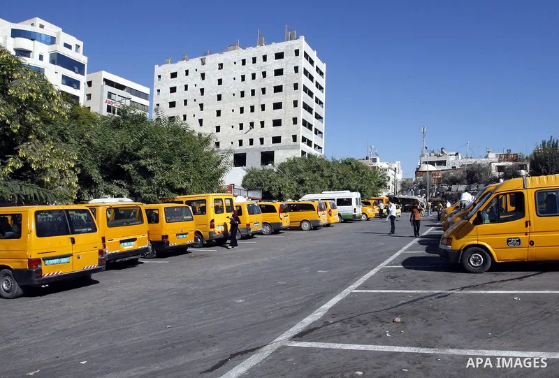 Palestinian taxi drivers park their cars during a protest against rising fuel prices and the high cost of living, in the West Bank city of Nablus, Sept. 24, 2012. Photo by Nedal Eshtayah