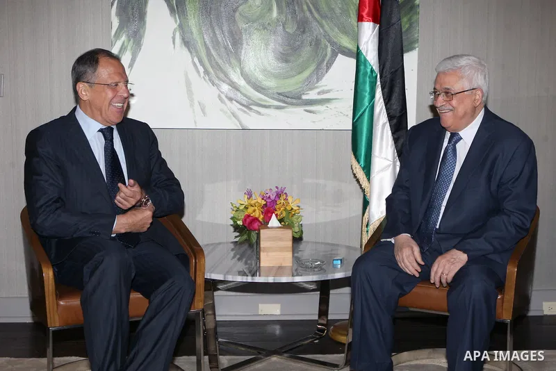 Palestinian President Mahmoud Abbas (Abu Mazen) meets with Russian Foreign Minister Lavrov, on Sept. 25, 2012. Photo by Thaer Ganaim