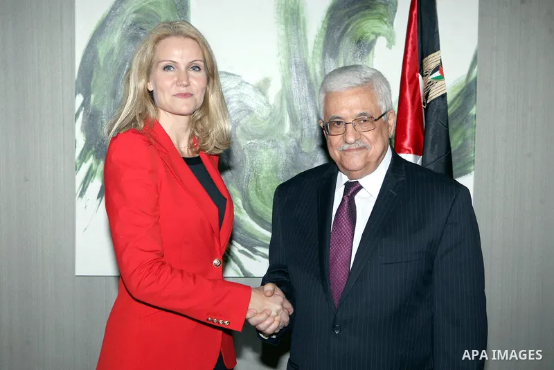 Palestinian President Mahmoud Abbas (Abu Mazen) meets with the Prime Minister of Denmark Helle Thorning-Schmidt, on Sept. 26, 2012. Photo by Thaer Ganaim