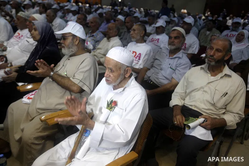 Palestinians attend the ceremony of The International Day of Older Persons in Gaza city on October 1, 2012. The Day of Older Persons is celebrated by raising awareness about issues affecting the elderly, such as senescen...