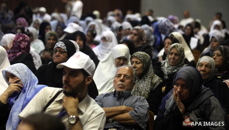 Palestinians attend the ceremony of The International Day of Older Persons in Gaza city on October 1, 2012. The Day of Older Persons is celebrated by raising awareness about issues affecting the elderly, such as senescen...