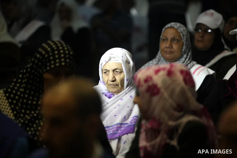 Palestinians attend the ceremony of The International Day of Older Persons in Gaza city on October 1, 2012. The Day of Older Persons is celebrated by raising awareness about issues affecting the elderly, such as senescen...