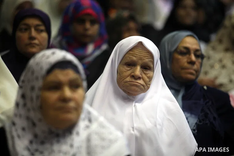 Palestinians attend the ceremony of The International Day of Older Persons in Gaza city on October 1, 2012. The Day of Older Persons is celebrated by raising awareness about issues affecting the elderly, such as senescen...