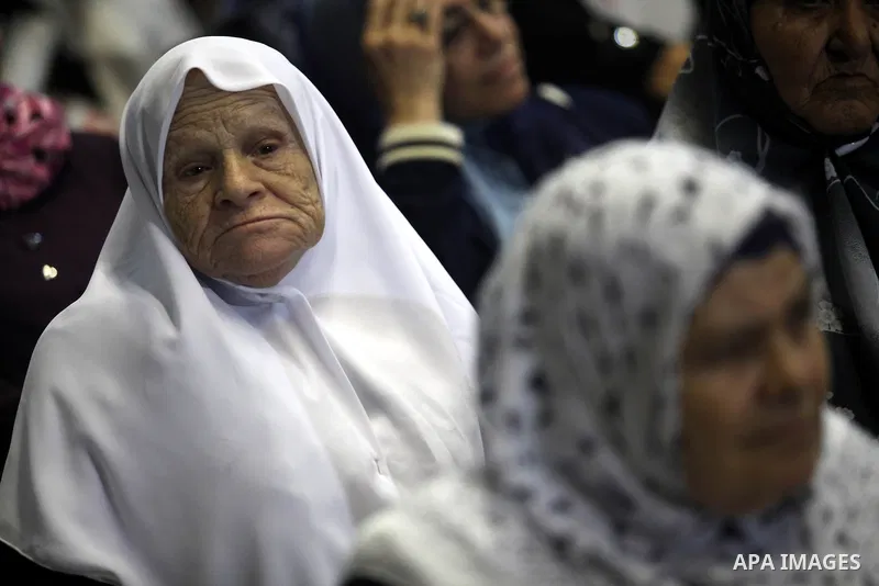Palestinians attend the ceremony of The International Day of Older Persons in Gaza city on October 1, 2012. The Day of Older Persons is celebrated by raising awareness about issues affecting the elderly, such as senescen...