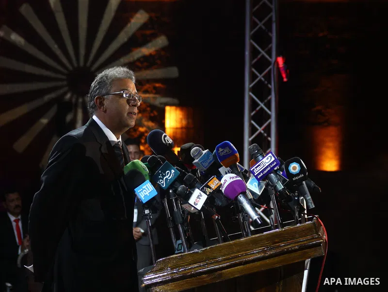Palestinian Hamas leader Khaled Meshaal (not seen), attends ceremony of Al Fateh Al Salahi in Salah Al dein Citadel under the auspices of the Egyptian Ministry of Culture, in Cairo, on Oct. 03, 2012. Photo by Ashraf Amra