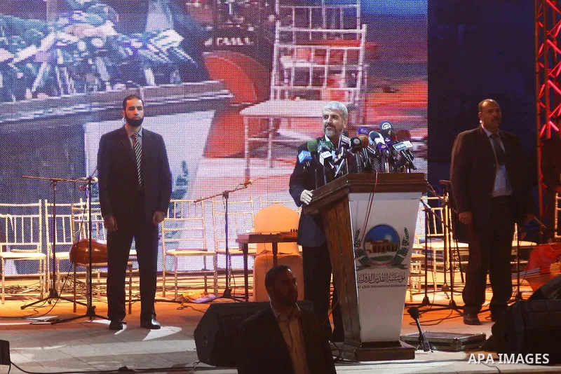 Palestinian Hamas leader Khaled Meshaal, speaks ceremony of Al Fateh Al Salahi in Salah Al dein Citadel under the auspices of the Egyptian Ministry of Culture, in Cairo, on Oct. 03, 2012. Photo by Ashraf Amra