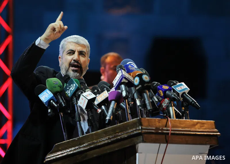 Palestinian Hamas leader Khaled Meshaal, speaks ceremony of Al Fateh Al Salahi in Salah Al dein Citadel under the auspices of the Egyptian Ministry of Culture, in Cairo, on Oct. 03, 2012. Photo by Mohammed Al lHams
