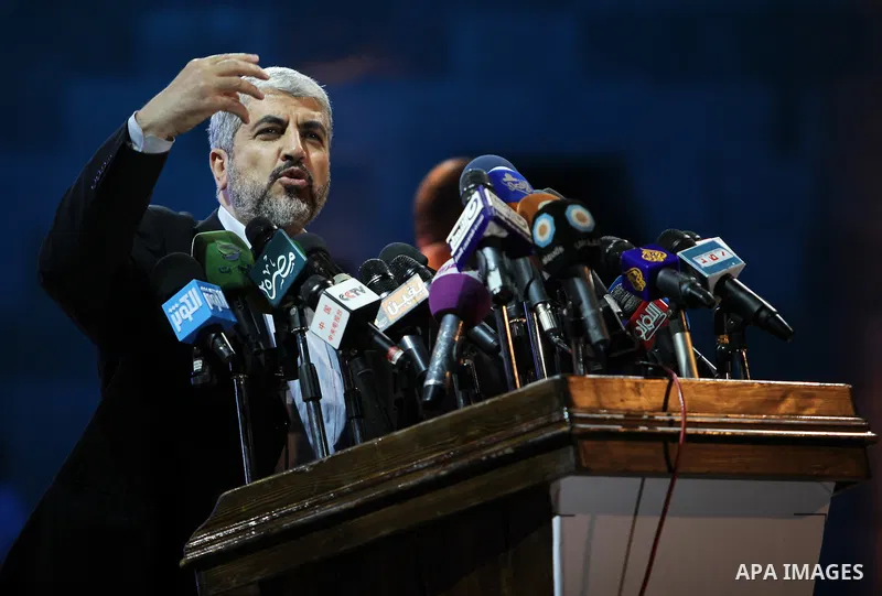 Palestinian Hamas leader Khaled Meshaal, speaks ceremony of Al Fateh Al Salahi in Salah Al dein Citadel under the auspices of the Egyptian Ministry of Culture, in Cairo, on Oct. 03, 2012. Photo by Mohammed Al lHams