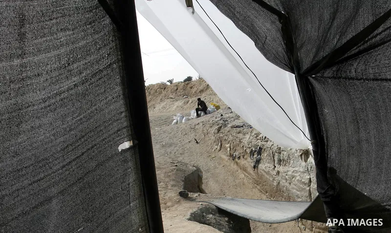 Palestinians work at smuggling tunnels along the border with Egypt in Rafah, southern Gaza Strip, on Oct. 04, 2012. Since last month, Egyptian military have destroyed about 30 tunnels and blocked more which were used for...