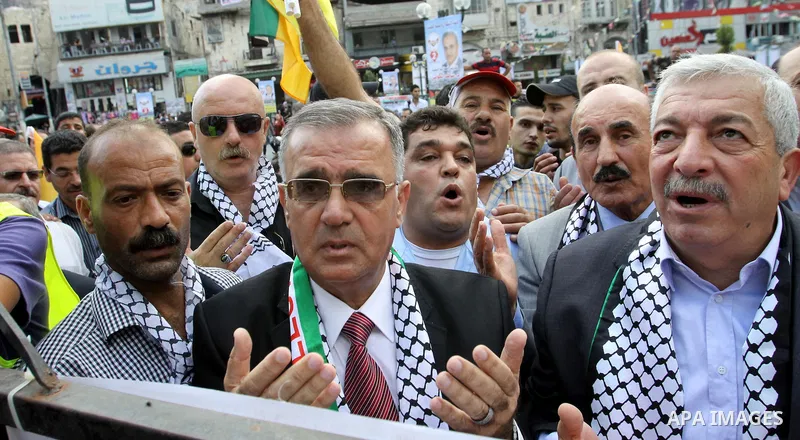 Palestinian Members of the Fatah movement during the election rally in the West Bank city of Nablus,Preparation the election expected to be held on 20 of this month on October 6, 2012. Photo by Nedal Eshtayah
