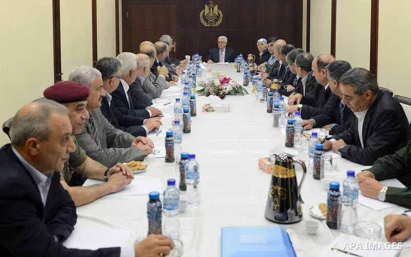 Palestinian President Mahmoud Abbas meets with Governors at Palestinian Authority headquarter, in the West Bank city of Ramallah, Oct. 07, 2012. Photo by Thaer Ganaim